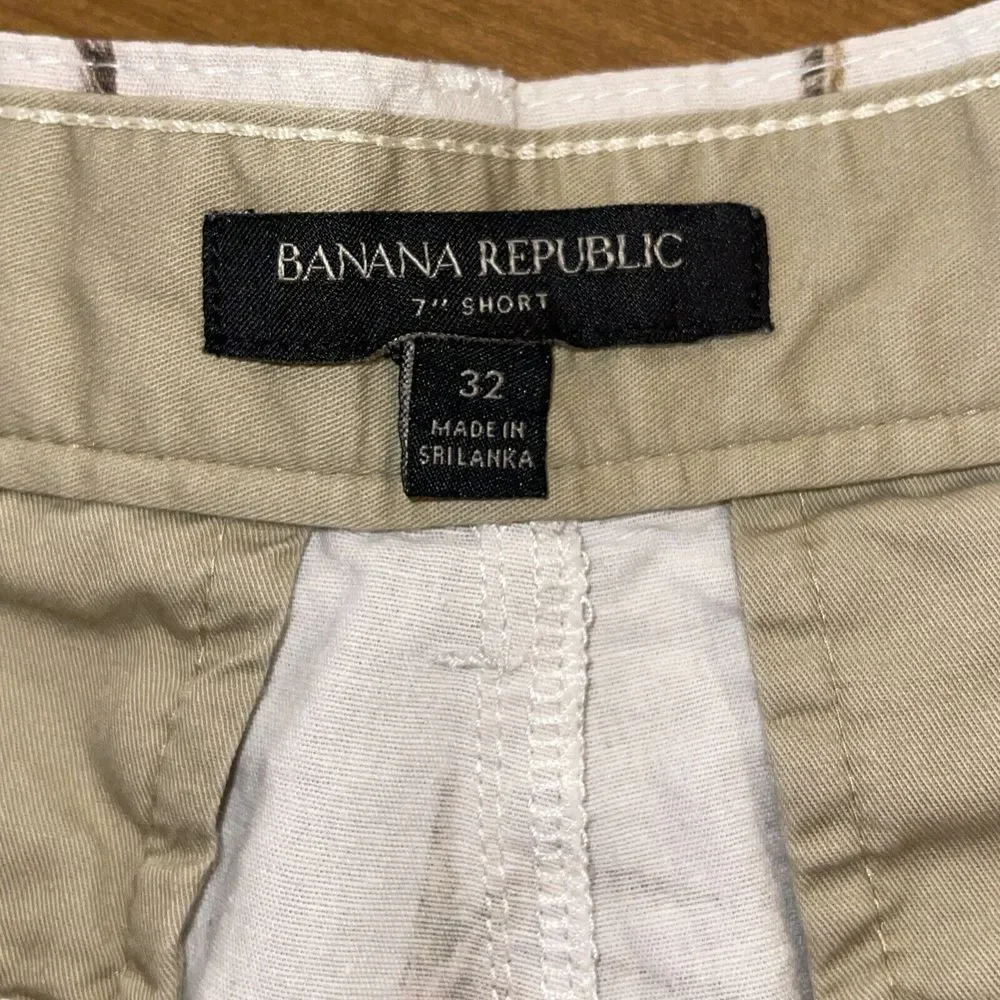 Banana‎ Republic Shorts Men 32 Linen Palm Tree Hawaiian Vacation Beach Cruise